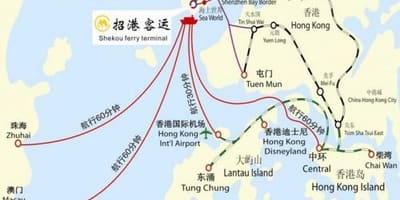 ਨਕਸ਼ਾ ਦੇ shekou ਫੈਰੀ ਟਰਮੀਨਲ